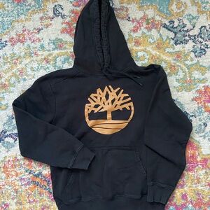 Timberland Black Hoodie with Orange Accents